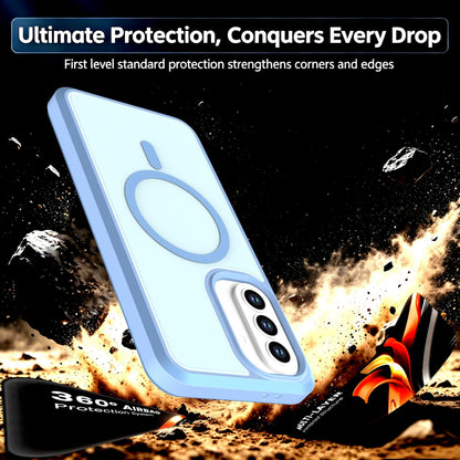 For Galaxy A37 / A36 / A56 5G Silicone Magnetic Anti-drop Protective Phone Case(Light Blue)