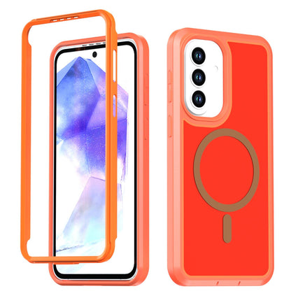 For Galaxy A57 5G Silicone Magnetic Anti-drop Protective Phone Case(Orange)