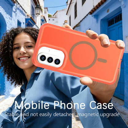 For Galaxy A57 5G Silicone Magnetic Anti-drop Protective Phone Case(Orange)