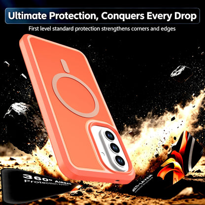 For Galaxy A57 5G Silicone Magnetic Anti-drop Protective Phone Case(Orange)