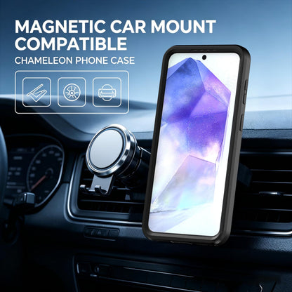 For Galaxy A57 5G Silicone Magnetic Anti-drop Protective Phone Case(Black + Black)