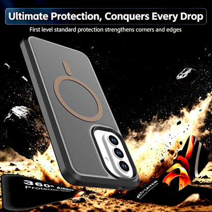 For Galaxy A57 5G Silicone Magnetic Anti-drop Protective Phone Case(Black + Gold)