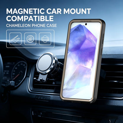 For Galaxy A57 5G Silicone Magnetic Anti-drop Protective Phone Case(Black + Gold)