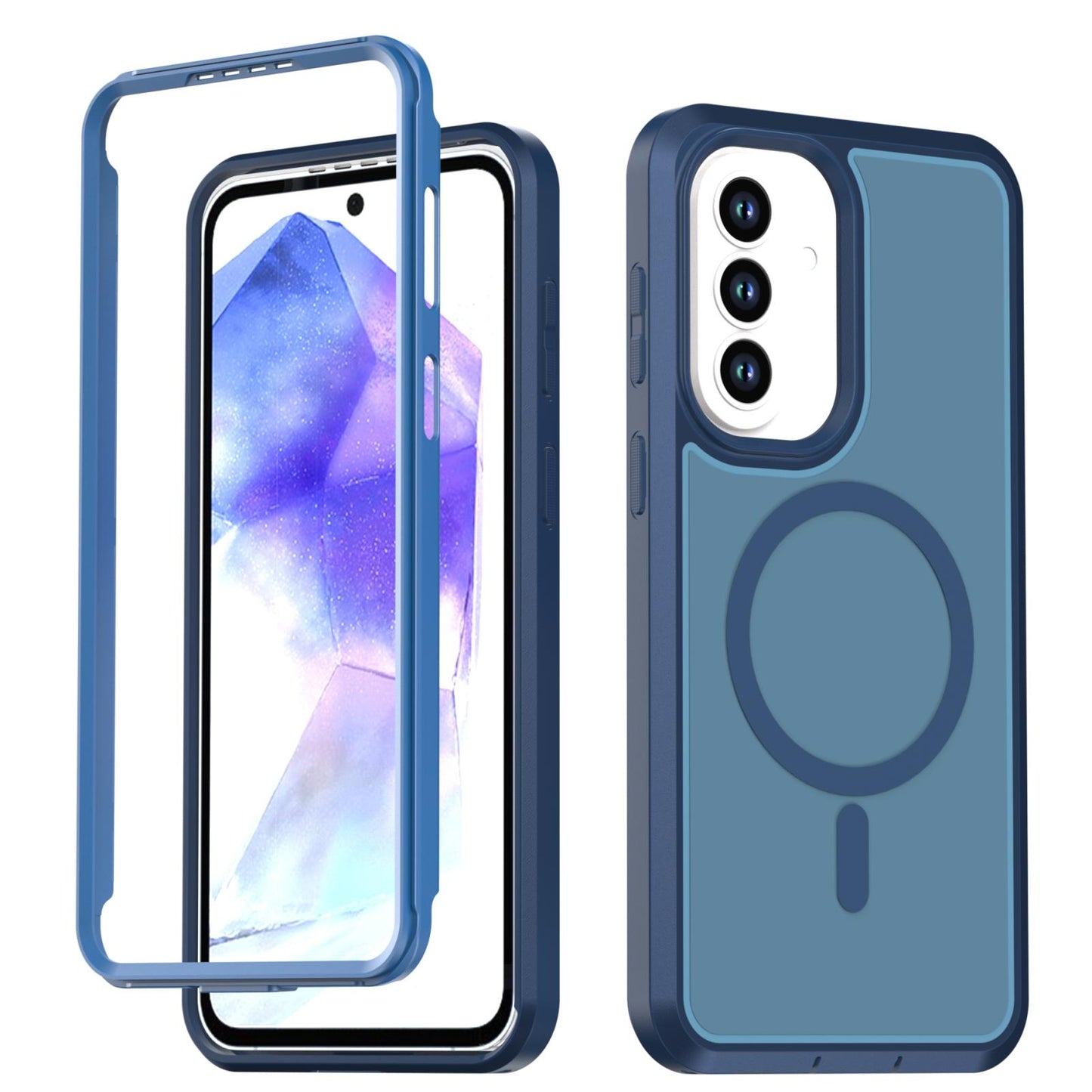 For Galaxy A57 5G Silicone Magnetic Anti-drop Protective Phone Case(Blue)