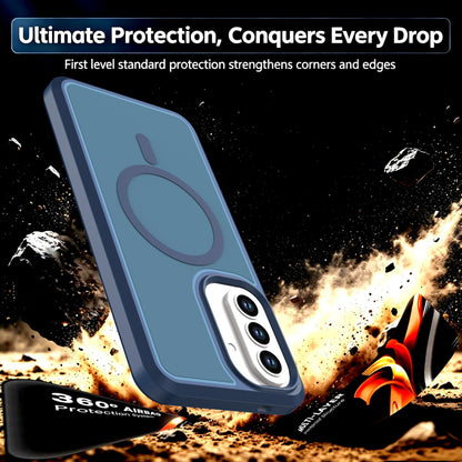 For Galaxy A57 5G Silicone Magnetic Anti-drop Protective Phone Case(Blue)