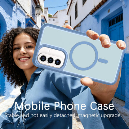 For Galaxy A57 5G Silicone Magnetic Anti-drop Protective Phone Case(Light Blue)
