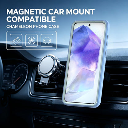 For Galaxy A57 5G Silicone Magnetic Anti-drop Protective Phone Case(Light Blue)