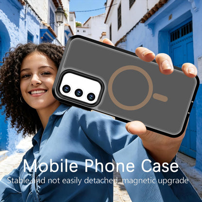 For Galaxy A18 5G / 4G Silicone Magnetic Anti-drop Protective Phone Case(Black + Gold)