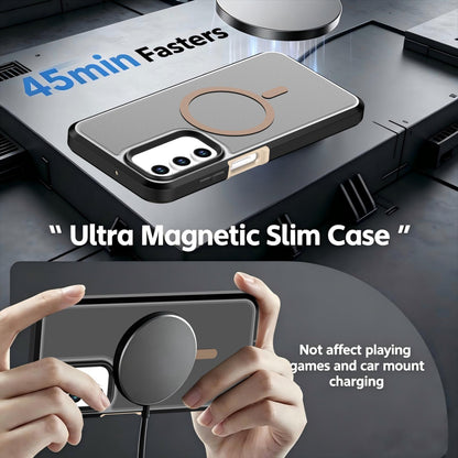 For Galaxy A18 5G / 4G Silicone Magnetic Anti-drop Protective Phone Case(Black + Gold)