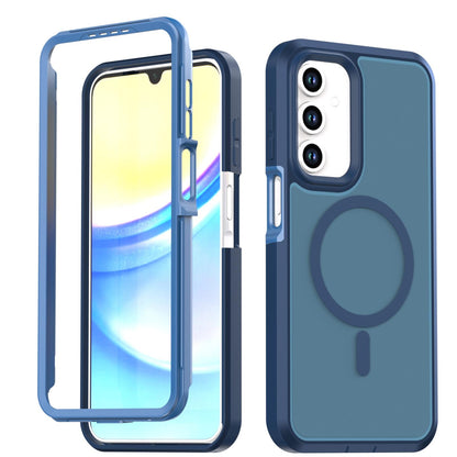 For Galaxy A18 5G / 4G Silicone Magnetic Anti-drop Protective Phone Case(Blue)