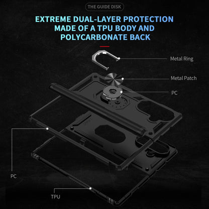 For Galaxy Z Fold8 Ultra 5G Shockproof TPU + PC Phone Case with Holder(Black)