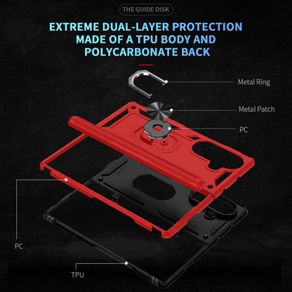 For Galaxy Z Fold8 Ultra 5G Shockproof TPU + PC Phone Case with Holder(Red)