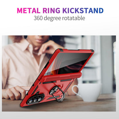 For Galaxy Z Fold8 Ultra 5G Shockproof TPU + PC Phone Case with Holder(Red)