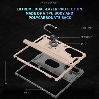 For Galaxy Z Fold8 Ultra 5G Shockproof TPU + PC Phone Case with Holder(Apricot)