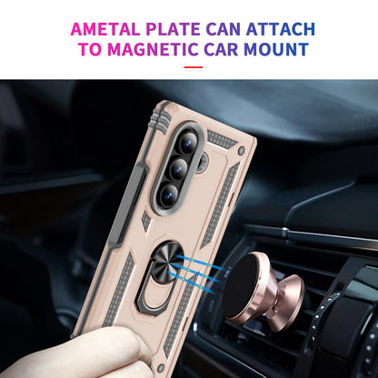 For Galaxy Z Fold8 Ultra 5G Shockproof TPU + PC Phone Case with Holder(Apricot)