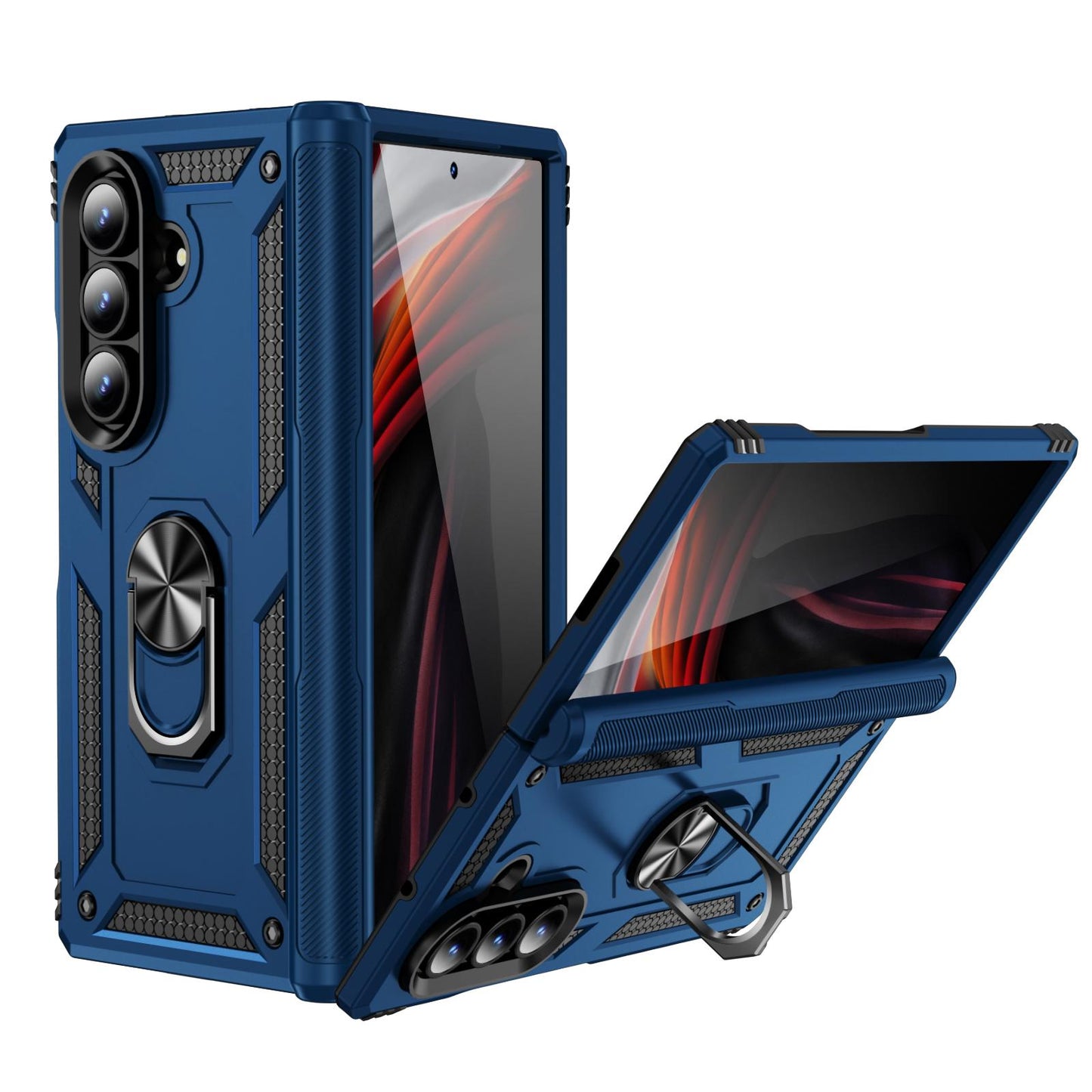 For Galaxy Z Fold8 Ultra 5G Shockproof TPU + PC Phone Case with Holder(Blue)