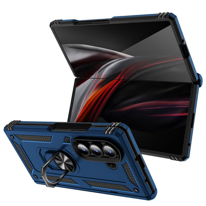 For Galaxy Z Fold8 Ultra 5G Shockproof TPU + PC Phone Case with Holder(Blue)