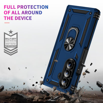For Galaxy Z Fold8 Ultra 5G Shockproof TPU + PC Phone Case with Holder(Blue)