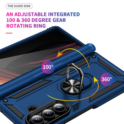 For Galaxy Z Fold8 Ultra 5G Shockproof TPU + PC Phone Case with Holder(Blue)