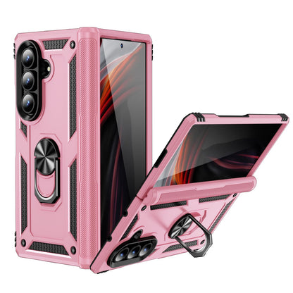 For Galaxy Z Fold8 Ultra 5G Shockproof TPU + PC Phone Case with Holder(Pink)