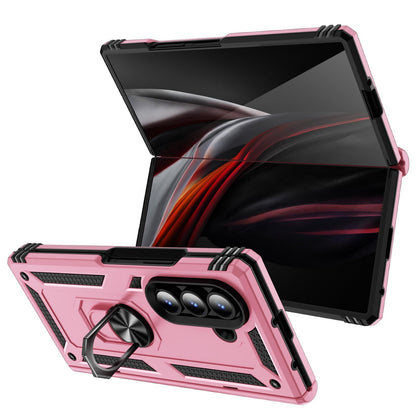 For Galaxy Z Fold8 Ultra 5G Shockproof TPU + PC Phone Case with Holder(Pink)
