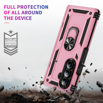 For Galaxy Z Fold8 Ultra 5G Shockproof TPU + PC Phone Case with Holder(Pink)