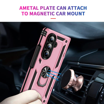 For Galaxy Z Fold8 Ultra 5G Shockproof TPU + PC Phone Case with Holder(Pink)