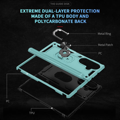 For Galaxy Z Fold8 Ultra 5G Shockproof TPU + PC Phone Case with Holder(Gray Green)