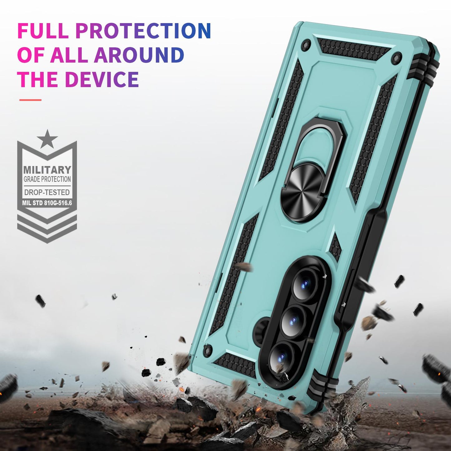 For Galaxy Z Fold8 Ultra 5G Shockproof TPU + PC Phone Case with Holder(Gray Green)