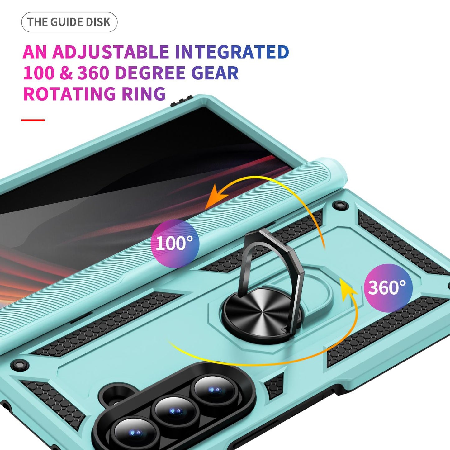 For Galaxy Z Fold8 Ultra 5G Shockproof TPU + PC Phone Case with Holder(Gray Green)