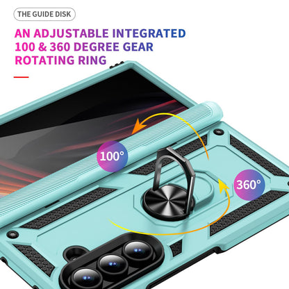 For Galaxy Z Fold8 Ultra 5G Shockproof TPU + PC Phone Case with Holder(Gray Green)