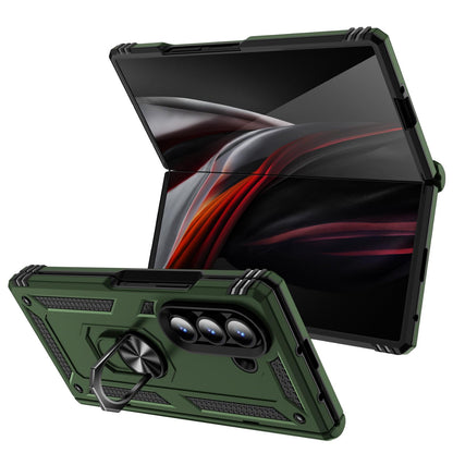 For Galaxy Z Fold8 Ultra 5G Shockproof TPU + PC Phone Case with Holder(Military Green)