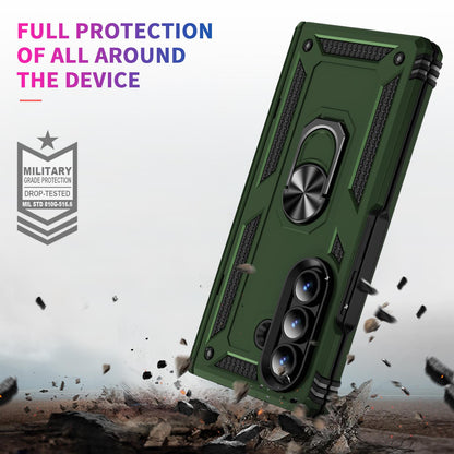 For Galaxy Z Fold8 Ultra 5G Shockproof TPU + PC Phone Case with Holder(Military Green)