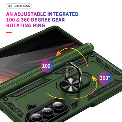For Galaxy Z Fold8 Ultra 5G Shockproof TPU + PC Phone Case with Holder(Military Green)