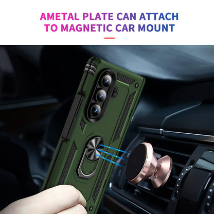 For Galaxy Z Fold8 Ultra 5G Shockproof TPU + PC Phone Case with Holder(Military Green)