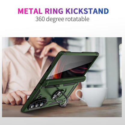 For Galaxy Z Fold8 Ultra 5G Shockproof TPU + PC Phone Case with Holder(Military Green)