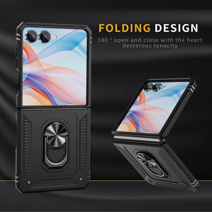 For Galaxy Z Flip8 5G Shockproof TPU + PC Phone Case with Holder(Black)