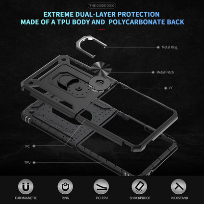 For Galaxy Z Flip8 5G Shockproof TPU + PC Phone Case with Holder(Black)