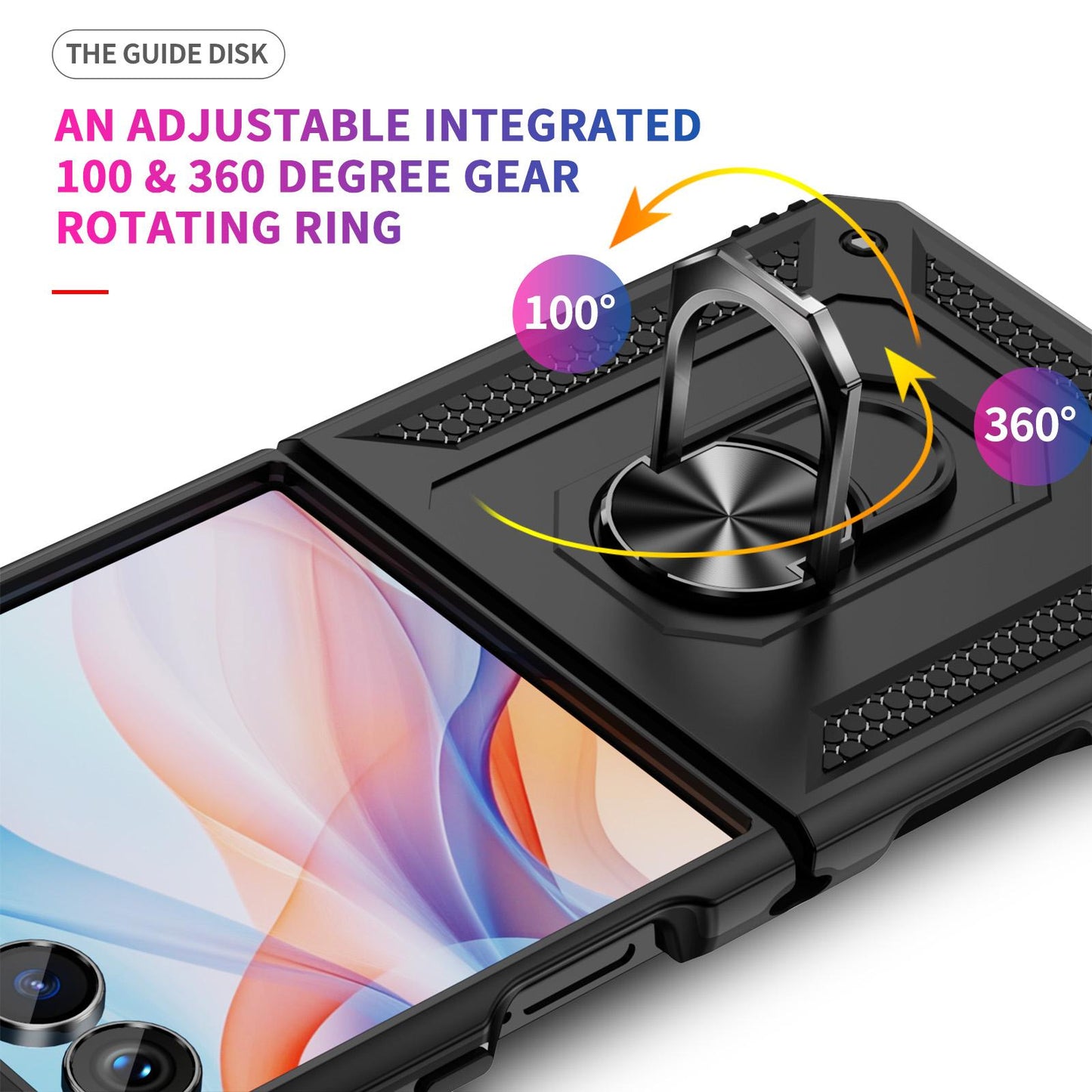 For Galaxy Z Flip8 5G Shockproof TPU + PC Phone Case with Holder(Black)