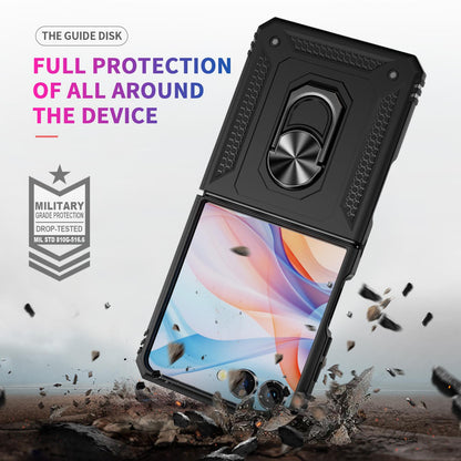 For Galaxy Z Flip8 5G Shockproof TPU + PC Phone Case with Holder(Black)