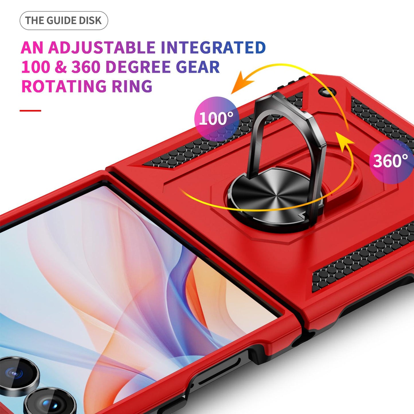 For Galaxy Z Flip8 5G Shockproof TPU + PC Phone Case with Holder(Red)