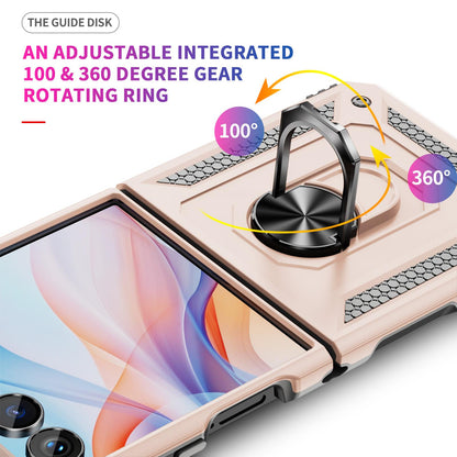 For Galaxy Z Flip8 5G Shockproof TPU + PC Phone Case with Holder(Apricot)