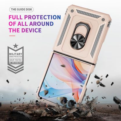 For Galaxy Z Flip8 5G Shockproof TPU + PC Phone Case with Holder(Apricot)