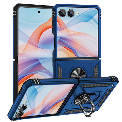 For Galaxy Z Flip8 5G Shockproof TPU + PC Phone Case with Holder(Blue)