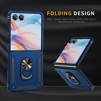 For Galaxy Z Flip8 5G Shockproof TPU + PC Phone Case with Holder(Blue)
