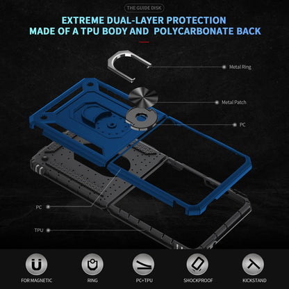 For Galaxy Z Flip8 5G Shockproof TPU + PC Phone Case with Holder(Blue)