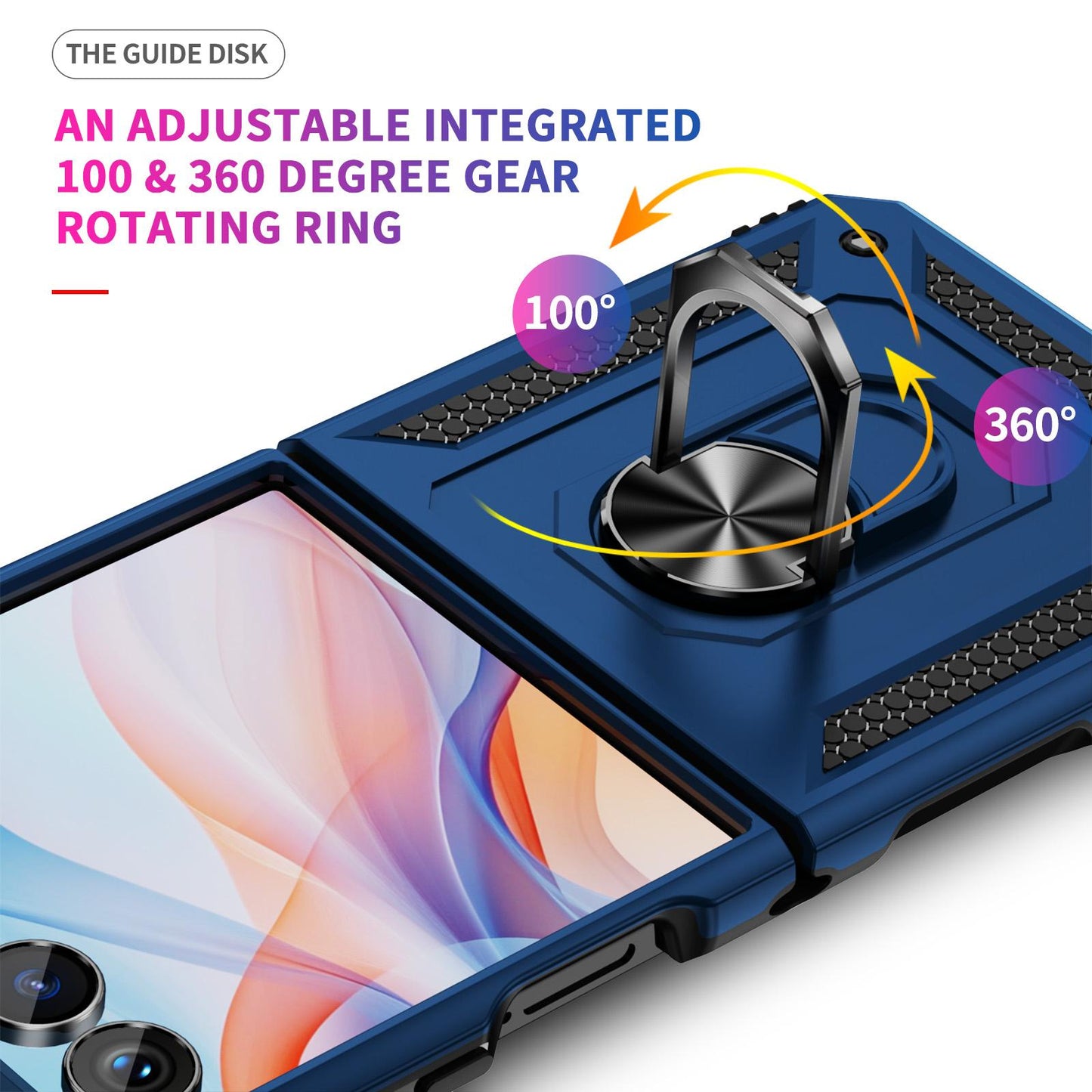For Galaxy Z Flip8 5G Shockproof TPU + PC Phone Case with Holder(Blue)