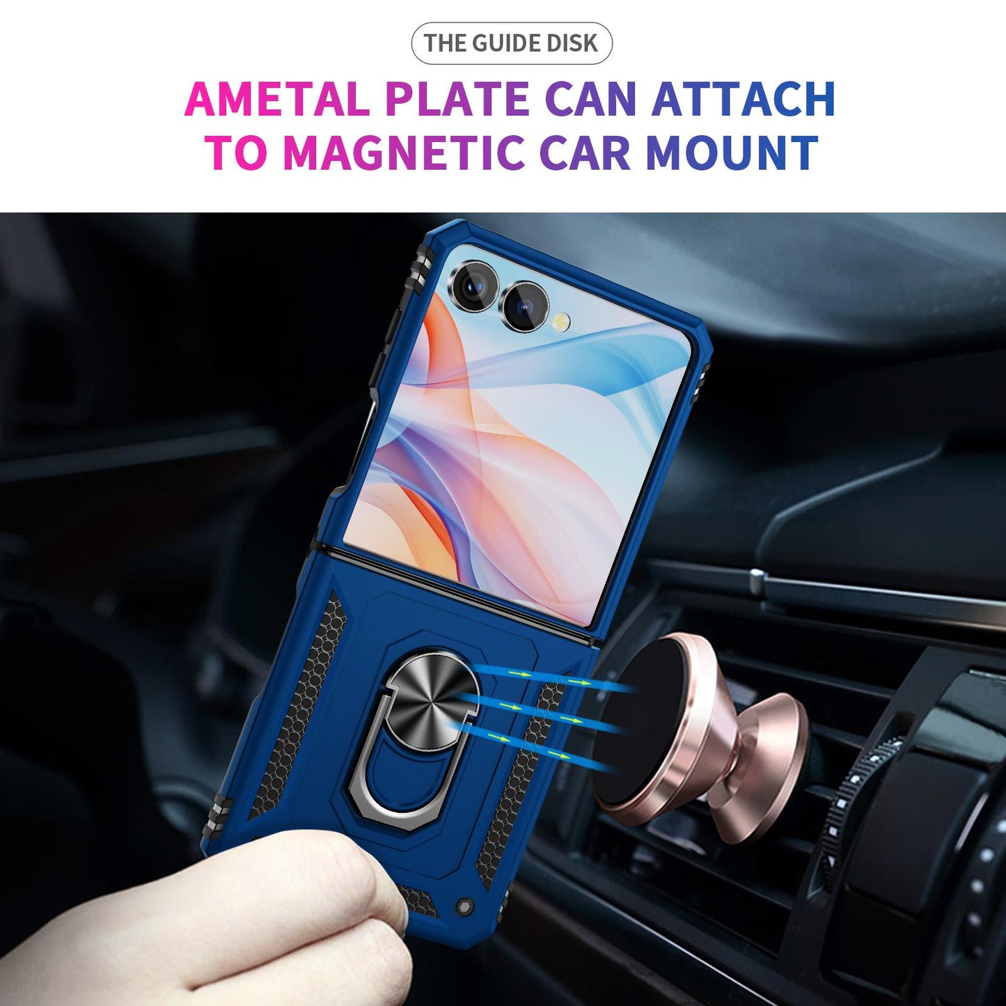 For Galaxy Z Flip8 5G Shockproof TPU + PC Phone Case with Holder(Blue)