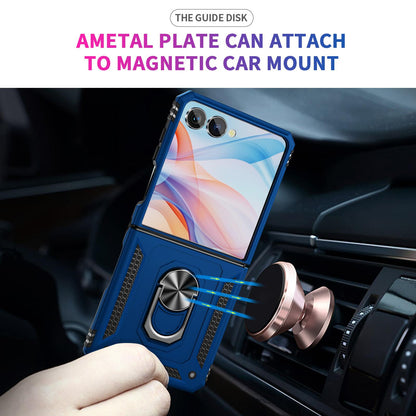 For Galaxy Z Flip8 5G Shockproof TPU + PC Phone Case with Holder(Blue)