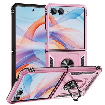For Galaxy Z Flip8 5G Shockproof TPU + PC Phone Case with Holder(Pink)